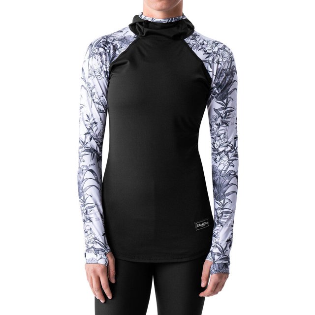 BLACKSTRAP Haut de Base à Capuche Thermique pour Femmes Floral Zen BW, m