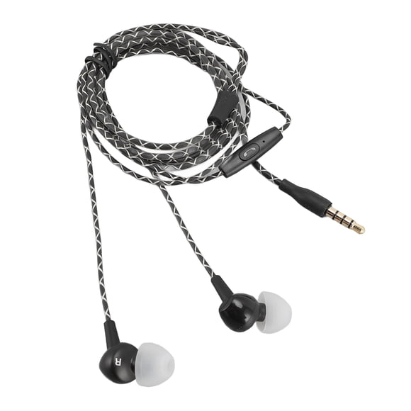 HD Stereo Bass Noise Reduction 3.5 Mm Wired Earbuds with Microphone for Smartphones Tablets Workouts Gaming White
