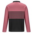 thumbnail image 4 of RXIRUCGD Hommes Décontracté Uni à Rayures à Boutons Manches Longues Col Rabattu Blouse Chemise Hauts, Rose Vif, Taille : 2TG, 4 of 5