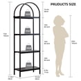 thumbnail image 2 of 4-Tier Arched Bookshelf, Industrial Style Open Bookcase with Metal Frame, Freestanding Display Shelving Unit for Living Room, Bedroom, Office Storage, 2 of 9