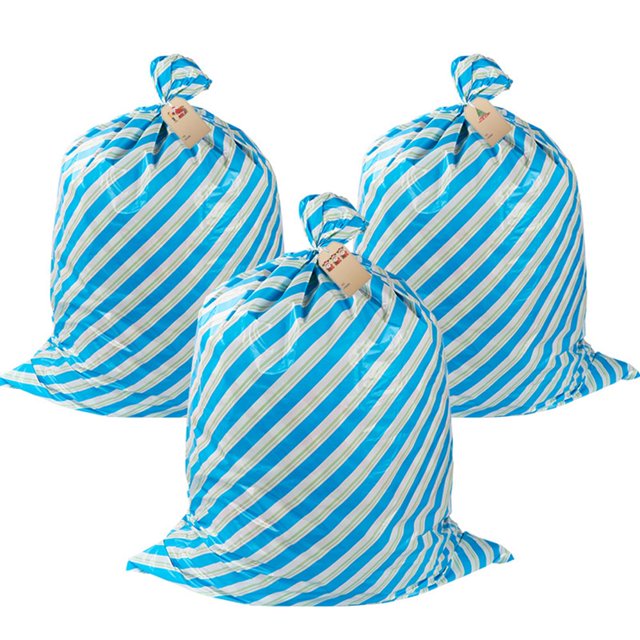 MesaSe 3Pcs Gift Packing Bag Large Capacity Space-saving Reusable Plastic Merry Christmas Santa Claus Gift Bag for Home