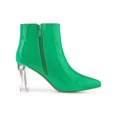 thumbnail image 3 of Unique Bargains Bottines à Talon Transparent pour Femme à Bout Pointu à Talons Épais Vert (Taille 7), 3 of 6
