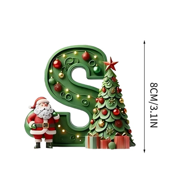LSLJS 26 Letters Christmas Tree Decoration Pendant Christmas Tree Ornaments Personalized DIY Christmas Ornaments Christmas Decorations Xmas Tree Hanging Decor Christmas Ornaments