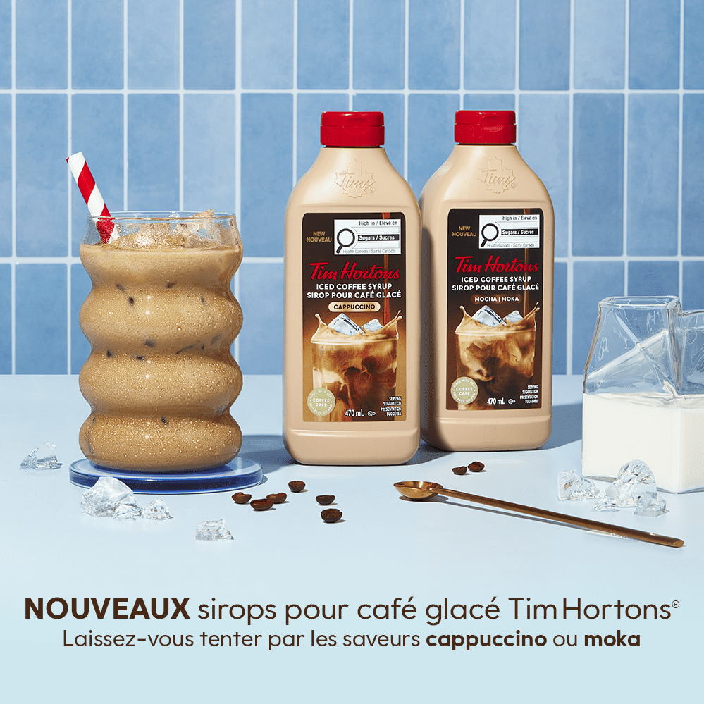 Sirop pour café glacé Tim Hortons – Cappuccino 470 ml