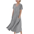 thumbnail image 1 of Tranfacy Robe d'Été pour Filles, Robe Maxi pour Jeunes Filles, Robe à Manches Courtes pour Fille, Robe de Princesse à la Mode et Mignonne, Robe Respirante Douce et Confortable, 1 of 4