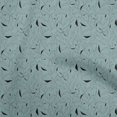 thumbnail image 1 of oneOone Rayon Teal Blue Fabric Line Drawing Leaf Craft Projects Decor Fabric Printed By The Yard 56 Inch Wide, 1 of 4
