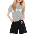 thumbnail image 1 of PMVFHDE Mignons Hauts à Manches Longues pour Ados T-Shirt à Col Rond Imprimé à Manches Courtes pour Garçons et Filles Ensemble d'Hiver Gris, 8-9 Ans, 1 of 4