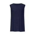 thumbnail image 4 of Débardeurs pour Femmes Zeophrasy Chemise Sans Manches pour Femmes Couleur Unie Col Rond Chemise Décontractée Débardeurs Blouse Sans Manches Excellent Cadeau à Petit Prix Bleu Marine G, 4 of 6