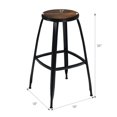 thumbnail image 2 of Gymax Set of 4 Industrial 30'' Bar Stool Pub Height Bar Chair Metal Frame Elm Wood Seat, 2 of 10