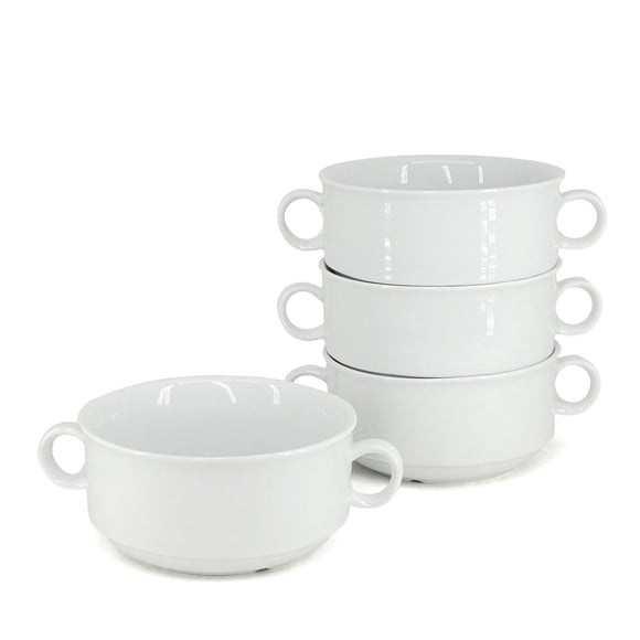 BIA S/4 Crème Soup Bowls, White, Porcelain