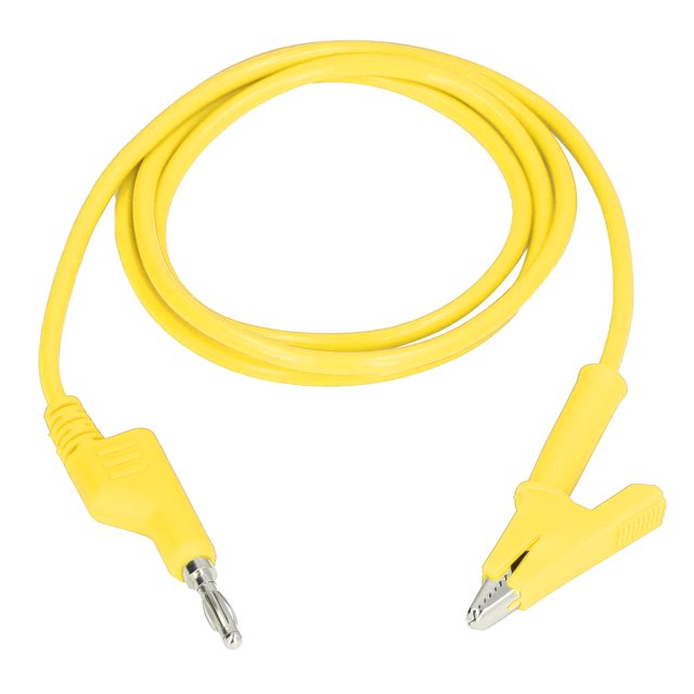 Banana Plug Test Leads, 10mm Opening Electrical Portable Test Flexible Brass Cable Silicone Sheath For Multimeter Yellow
