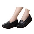thumbnail image 3 of Espadrilles Femmes Mode Décontractée Solide à Enfiler Compensées Semelle Épaisse Plateformes Chaussures de Travail Chaussures de Course Femmes Noir 43, 3 of 7