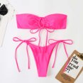 thumbnail image 4 of CEHVOM Ladies Tube Top Split Bikini With Chest Pad Without Underwire, 4 of 4