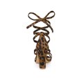 thumbnail image 2 of BLISSFUL STEP Women's Open Toe Lace-Up High Block Heeled Sandals Leopard (Size 8.5), 2 of 6