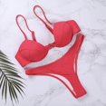 thumbnail image 4 of Faithtur Women Solid Color Adjustable Spaghetti Strap Underwire Bra + Thong, 4 of 9