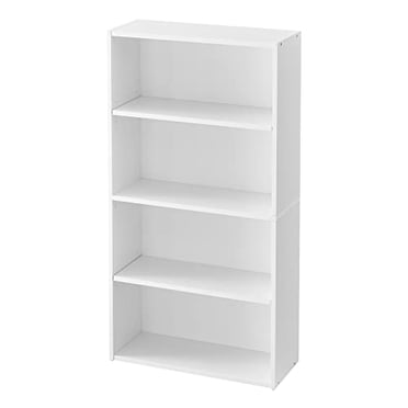 VASAGLE Bibliothèque, Étagère Ouverte à 4 Niveaux avec Tablettes de Rangement Ajustables, Unité Autoportante, Blanc