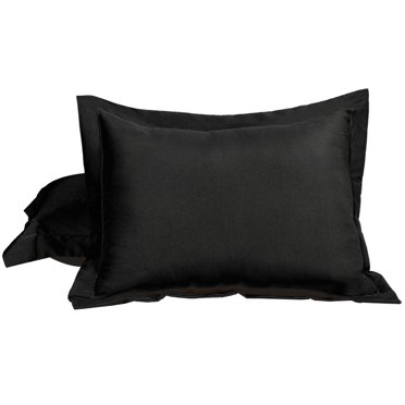 2 Pcs Taies d'Oreiller Noires 1800 SERIES Microfibre Standard Oxford