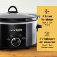 thumbnail image 3 of Mijoteuse classique Crock-Pot, 3,8 L, petite mijoteuse, noire, 3 of 8