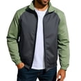 thumbnail image 2 of Yusimy Men's Lightweight Casual Bomber Jacket - Color Block Design Classic Varsity Style, 2 of 9