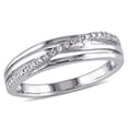 thumbnail image 1 of Miabella Diamond Crossover Ring in Sterling Silver, 1 of 2