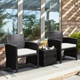 thumbnail image 3 of Costway Ensemble de Meubles de Terrasse en Osier 3 Pcs Table de Rangement avec Housse de Protection Coussinée, 3 of 10