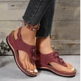 thumbnail image 5 of Ketyyh-chn99 Womens Sandals Womens Walking Shoes Womens Sandal Slides Toe Post Sandals Mitigate Foot Fatigue Comfortable And Functional Shoes (Red, 8), 5 of 5