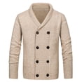 thumbnail image 1 of Grrvtrz Men's Double Breasted Cable Knit Sweater Button Down Shawl Collar Cardigans Chunky Comfortable Knit Cardigan, 1 of 3