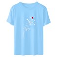thumbnail image 5 of yievot Chemises pour Femmes Mode Manches Courtes Col Rond Impression de la Saint-Valentin Chandail Décontracté T-Shirt Hauts Chemise, 5 of 5