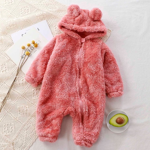 DPTALR Combinaison à Capuche pour Bébé Manches Oreilles Fermeture Éclair Hiver