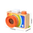 thumbnail image 3 of Multicolor Wooden Camera Shaped Visual Effect Toy For Kids Rotating Lens Early Learning Educational Kaleidoscope Inspires Exploration 3.7 X 2.8 X 2.2 Inches, 3 of 6