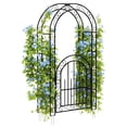 thumbnail image 1 of BeesClover 8FT Tall Steel Garden Archway With Single Gate- Metal Arbor with Stakes for Weddings & Parties, Wide Rust-Resistant Trellis for Roses, Vines & Climbing Plants, Simple to Assemble, 1 of 7