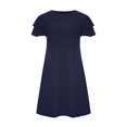 thumbnail image 4 of Birdeem Robes Mini pour Femmes Été Décontractées à Volants Manches Courtes Mignonnes Col Rond Robe Fluide avec Poches, 4 of 6