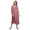 thumbnail image 1 of Moomaya Robe de Nuit Imprimée Longueur Genou en Coton avec Bordure en Dentelle Manches 3/4 pour Femmes, 1 of 5