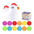 thumbnail image 3 of Fesfesfes Easter Egg Matching Learning Toy Pieces Hen Storage Box on Wheels Multiple Shapes Colors Fine Motor Skills Sensory Activity Plaything, 3 of 5