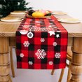 thumbnail image 3 of Xmas Table Runner Washable Red Plaid Tablecloths Printed Rectangle Placemat Kitchen Birthday Home Living Room Decorations Xmas Ball, 3 of 9