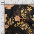thumbnail image 2 of oneOone Polyester Lycra Brown Fabric Florals Dress Material Fabric Print Fabric By The Yard 56 Inch Wide, 2 of 4