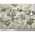 thumbnail image 3 of Soimoi Rayon Fabric Waves & Ship Ocean Printed Fabric 1 Yard 56 Inch Wide, 3 of 3