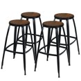 thumbnail image 1 of Gymax Set of 4 Industrial 30'' Bar Stool Pub Height Bar Chair Metal Frame Elm Wood Seat, 1 of 10