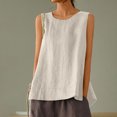 thumbnail image 2 of AherBiu Camisoles pour Femmes Décontractées à Col Rond, Couleur Unie, Sans Manches, Coupe Ample, Fente Latérale, Fluides, Camis, Chemises, Hauts, 2 of 6