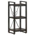 thumbnail image 1 of vidaXL 3-Tier Bookcase Black 40x30x80 cm Solid Mango Wood, 1 of 5