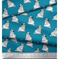 thumbnail image 2 of Soimoi Polyester Crepe Fabric Pug Dog Decor Fabric Printed Yard 42 Inch Wide, 2 of 3