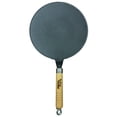 thumbnail image 2 of Verka Traditional Cast Iron Tawa 26cm – Pre-Seasoned Roti Tawa with Wooden Handle, Round Base, Chemical-Free Naturally Non-Stick Surface, 2 of 5