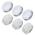 thumbnail image 1 of 6 Pcs Mason Jar Lids, Colored Tinplate Canning Lids with Label for Regular Mouth Mason Jar for Fermenting Pickling Meal Prep Freezing, Preserving, Silver(70mm), 1 of 7