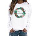 thumbnail image 2 of Chandail à Capuchon de Noël pour Femmes, Col Rond, Mode Décontractée, Manches Longues, Imprimé de Noël, Chandail en Molleton, Hauts, Blouses, Chandail en Molleton pour Filles en Liquidation, 2 of 4