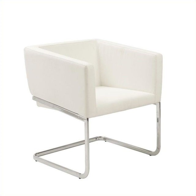 Eurostyle Ari Fauteuil de Salon en Faux Cuir en Blanc