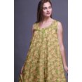 thumbnail image 3 of Bimba Robe de Nuit Sans Manches d'Automne à Feuilles Vert Olive pour Femmes, Coton Imprimé, Vêtement de Nuit pour Dames, Vêtement de Sommeil XXX-Large, 3 of 6