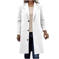thumbnail image 1 of WRKEKC Coats for Women Long Sleeve Solid Color Button Multi Pocket Wool Blend Long Jacket Top for Daily Appeal and Functional Design, 1 of 6