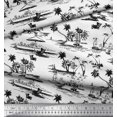 thumbnail image 2 of Soimoi Poly Georgette Fabric Chair,Palm Tree & Yacht Beach Print Sewing Fabric Yard 42 Inch Wide, 2 of 3
