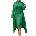 thumbnail image 2 of Pompotops Manteau une Pièce pour Femme, Deux Façons de Porter, Robe Cardigan Ajustée Réversible en Velours, Manteau Long Ample, Ensemble Deux Pièces + Ceinture en Solde, 2 of 8