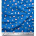 thumbnail image 1 of Soimoi Blue polyester Crepe Fabric Crystals Floral Printed Craft Fabric by the Yard 52 Inch Wide, 1 of 5